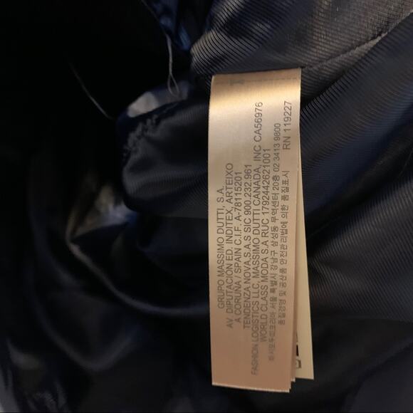 Massimo Dutti Jacket Size M Wide Sleeve Belted Navy - Picture 10 of 12